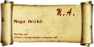 Moga Anikó névjegykártya